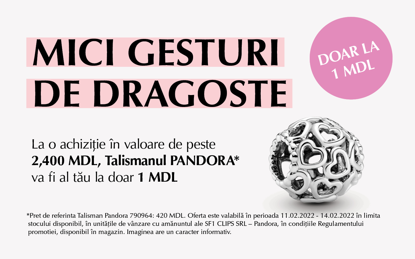 Pandora cadouri de Ziua Îndrăgostiților