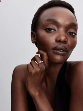 Inel inimă Chakra mov 