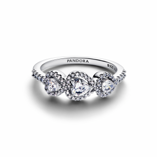 Кольцо «Трилогия сердец» с ореолом 