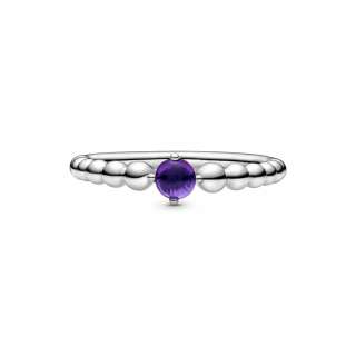 Inel cu mărgele violet