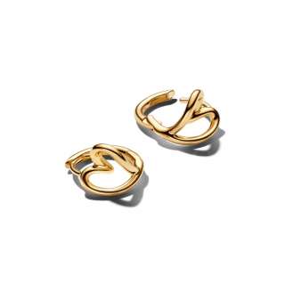 Cercei rotunzi mici cu inimă cu formă organică 