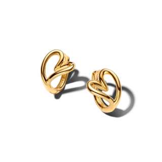 Cercei rotunzi mici cu inimă cu formă organică 