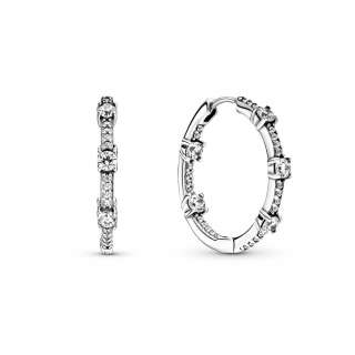 Серьги-кольца «Сверкающие камни и паве» 