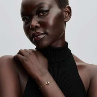 Органично оформленный браслет с pavé-кольцом и обработанным пресноводным культивированным жемчугом 