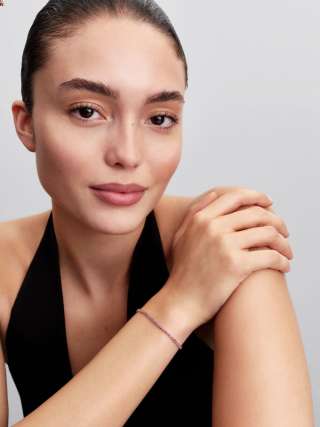 Brățară tenis mică roz 