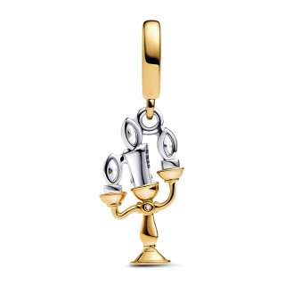Talisman de tip pandantiv cu Lumiere din Frumoasa și Bestia de la Disney
