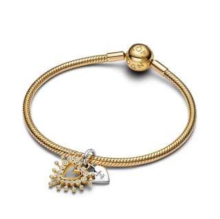 Двойной шарм-подвеска «Сияющее сердце» 