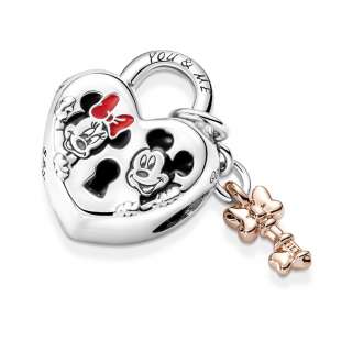 Talisman cu lacăt cu Mickey Mouse și Minnie Mouse de la Disney
