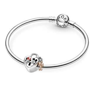 Talisman cu lacăt cu Mickey Mouse și Minnie Mouse de la Disney