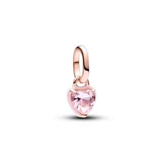 Mini talisman de tip pandantiv cu inimă chakra roz Pandora ME 