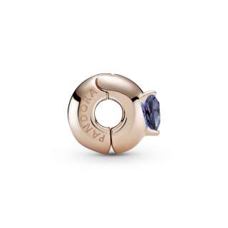 Talisman solitaire cu fixare ușoară cu inimă albastră
