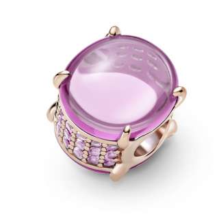 Talisman oval roz tip caboșon