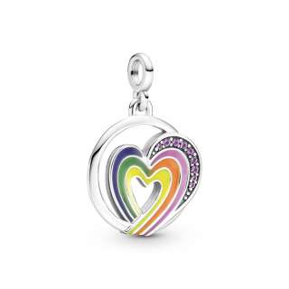 Medalion în formă de inimă cu curcubeu Pandora ME 
