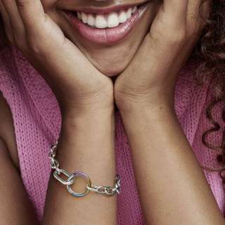 Conector rotund de stil Pandora ME cu efect de tip tie-dye