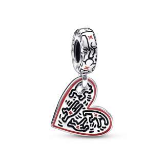 Talisman de tip pandantiv cu inimă Oameni Keith Haring™ x Pandora