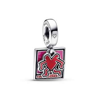 Talisman de tip pandantiv dublu cu inimă aflată în mers Keith Haring™ x Pandora 