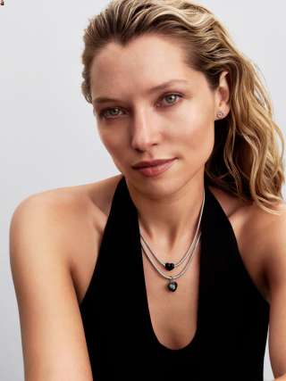 Подвеска-замок — матовое чёрное керамическое сердце 