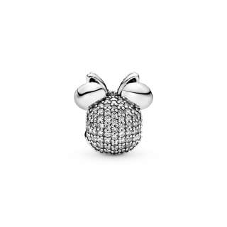 Talisman cu fixare ușoară tip pavé Funda roz a lui Minnie Mouse de la Disney