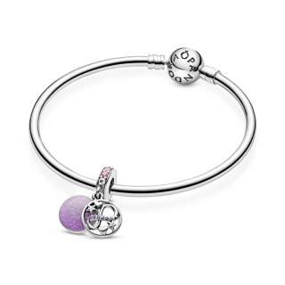 Talisman de tip pandantiv Stele și inimioare strălucitoare în stil infinity
