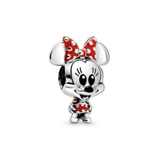 Talisman cu Minnie Mouse de la Disney cu rochiță și fundă cu buline 