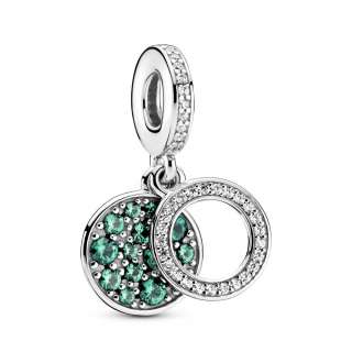 Talisman de tip pandantiv dublu cu disc verde strălucitor