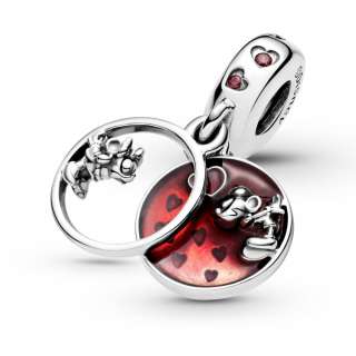 Talisman de tip pandantiv Disney Mickey Mouse & Minnie Mouse - Love and Kisses (Iubire și săruturi)