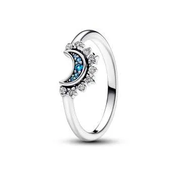 Кольцо «Сверкающий голубой месяц» 