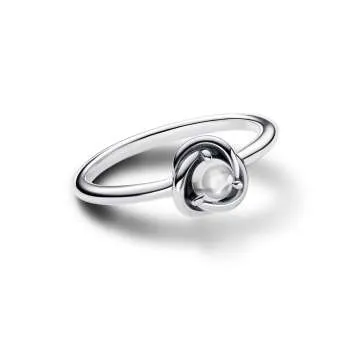Перстень «Круг вечности» с камнем для рожденных в апреле 