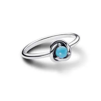 Бирюзово-синее кольцо «Круг бесконечности» 
