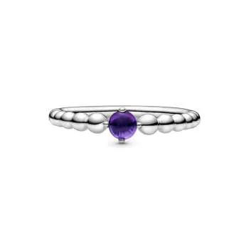 Inel cu mărgele violet 