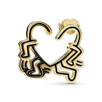 Серьга-пуссета «Ходячее сердце» Keith Haring™ x Pandora​ 