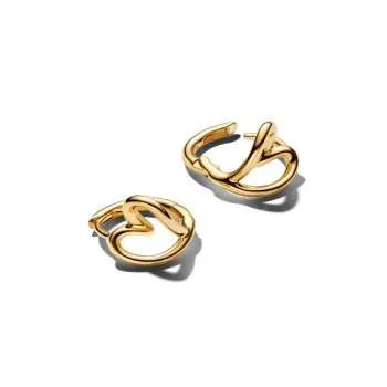 Cercei rotunzi mici cu inimă cu formă organică 