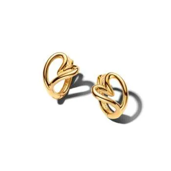 Cercei rotunzi mici cu inimă cu formă organică 