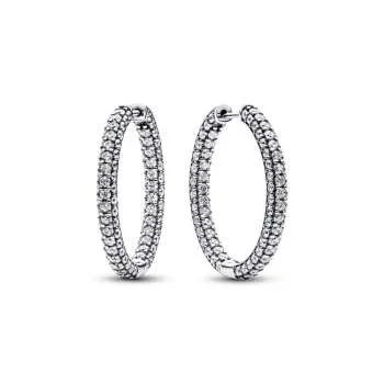 Однорядные серьги-кольца Pandora Timeless Pavé 