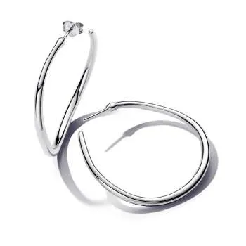 Cercei-hoops deschiși de 42 mm în formă organică 