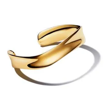Brățară bangle largă deschisă în formă organică 