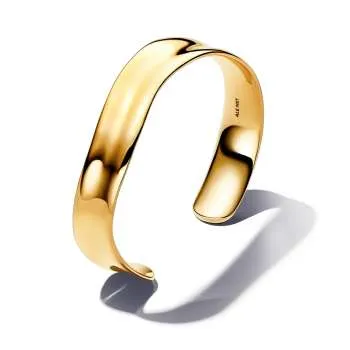 Brățară bangle largă deschisă în formă organică 