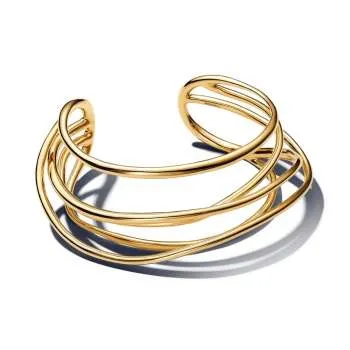 Brățară Bangle deschisă în formă organică din sârmă 