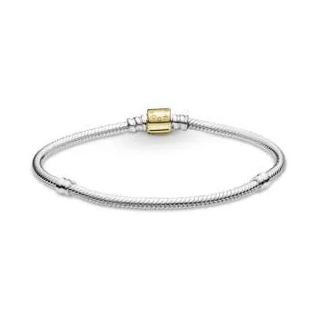 Brățară Pandora Moments lanț clasic cu închizătoare de tip inel în două nuanțe 