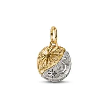 Talisman de tip medalion cu soare și lună 