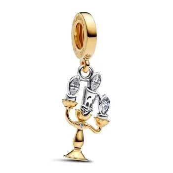 Talisman de tip pandantiv cu Lumiere din Frumoasa și Bestia de la Disney 