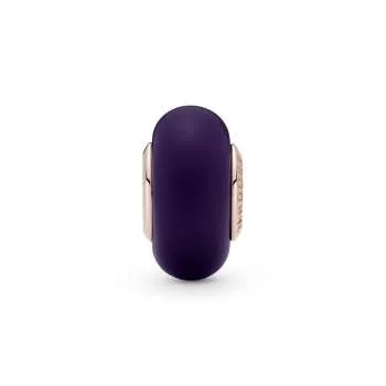 Talisman din sticlă de Murano violet mat 