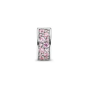 Шарм-клипса с розовыми камнями в закрепке «паве» 