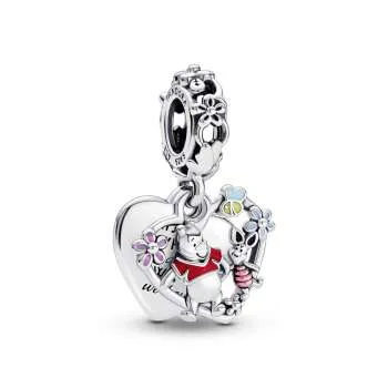 Talisman de tip pandantiv dublu Purceluș și Winnie the Pooh de la Disney 