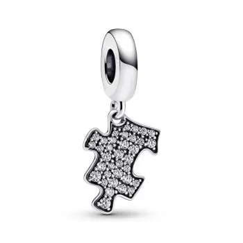 Talisman de tip pandantiv cu piesă de puzzle strălucitoare 