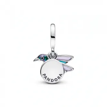 Talisman de tip pandantiv dublu cu pasărea colibri 