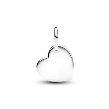 Шарм-подвеска «Гравируемое сердце» с красным камнем 