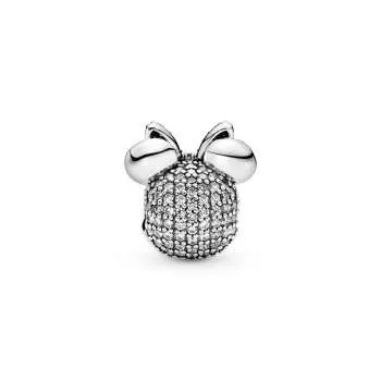 Talisman cu fixare ușoară tip pavé Funda roz a lui Minnie Mouse de la Disney 