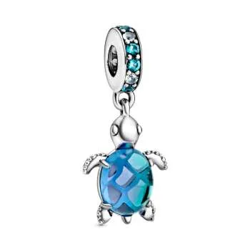 Talisman de tip pandantiv în formă de broască țestoasă de mare din sticlă de Murano 
