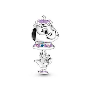 Talisman de tip pandantiv cu trandafir fermecat din Frumoasa și bestia de la Disney Dna. Potts și Chip 